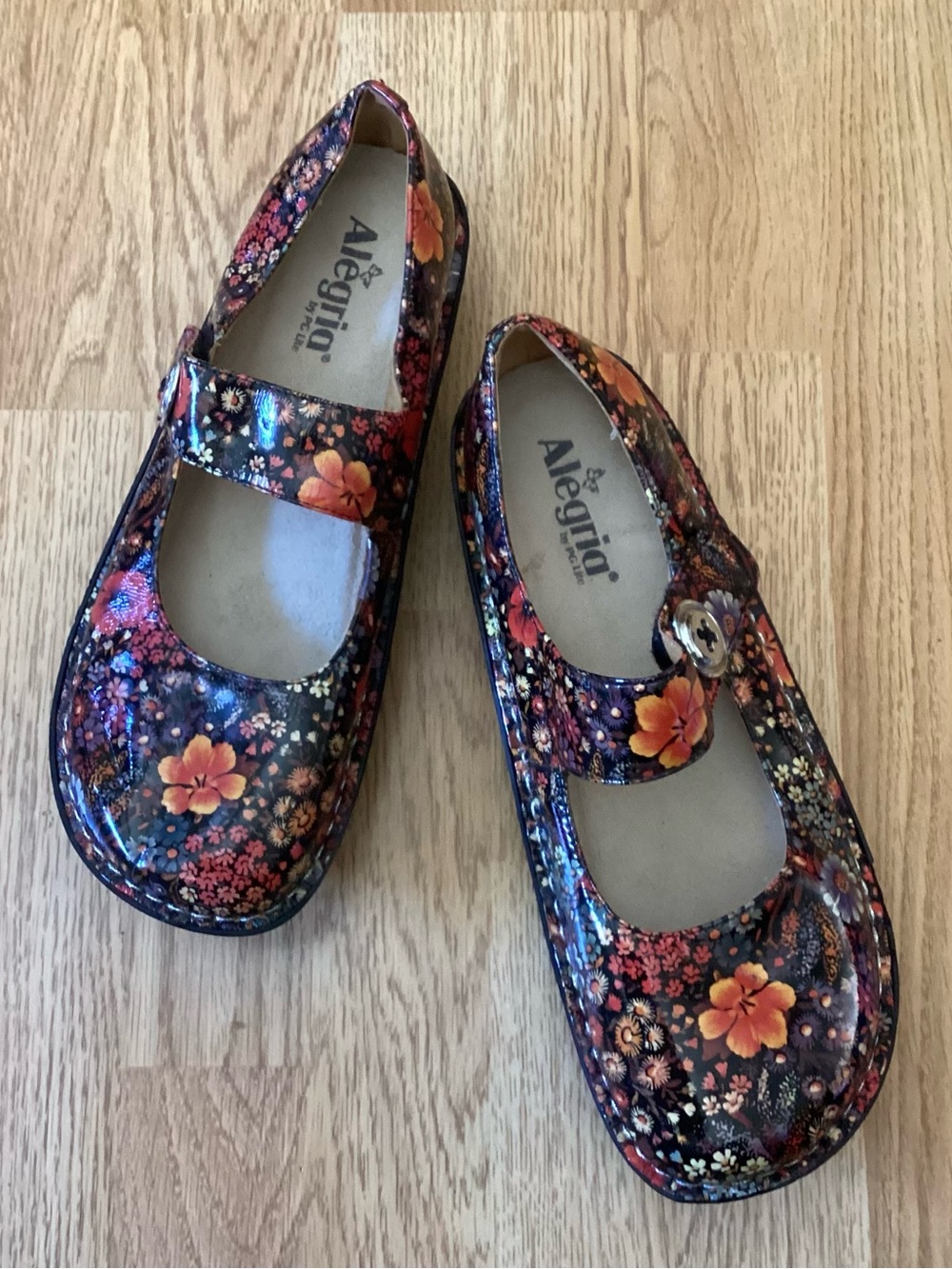 Alegria Women’s Mary Jane Floral Shoes - EU Size 42, US Size 9.5-10